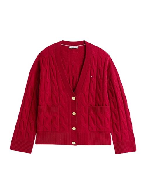 Cardigan in lana a trecce Tommy Hilfiger | WW0WW43089XIT